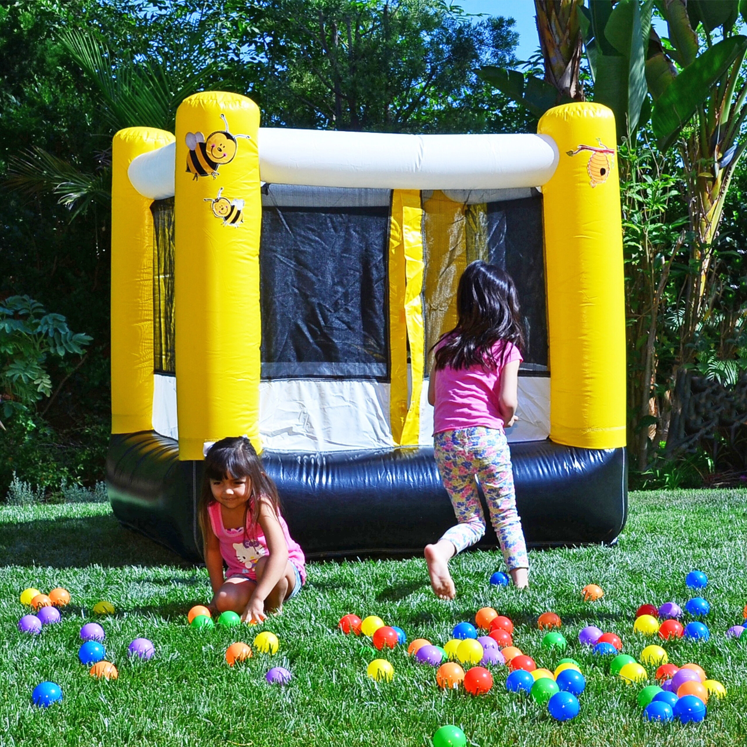 JumpOrange Jeu Gonflable Busy Bee Pour Enfants Avec Ventilateur Et